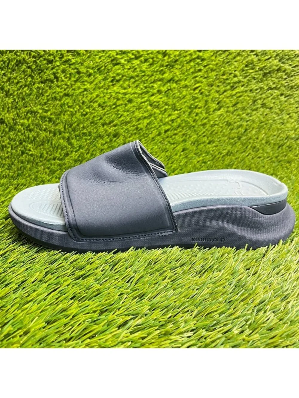 Kuru Moment Mens Size 7 Navy Blue Beach Walking Outdoor Slip On Slide Sandals